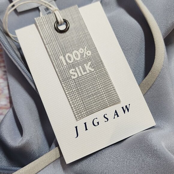 Jigsaw Silk Two Tone Blue and Grey Dress, Women's 4, NWT - Picture 8 of 9